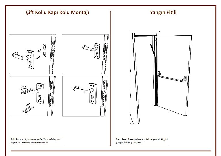Çift Kollu Yangın Kapısı Kolu Montajı ve Yangın Fitili